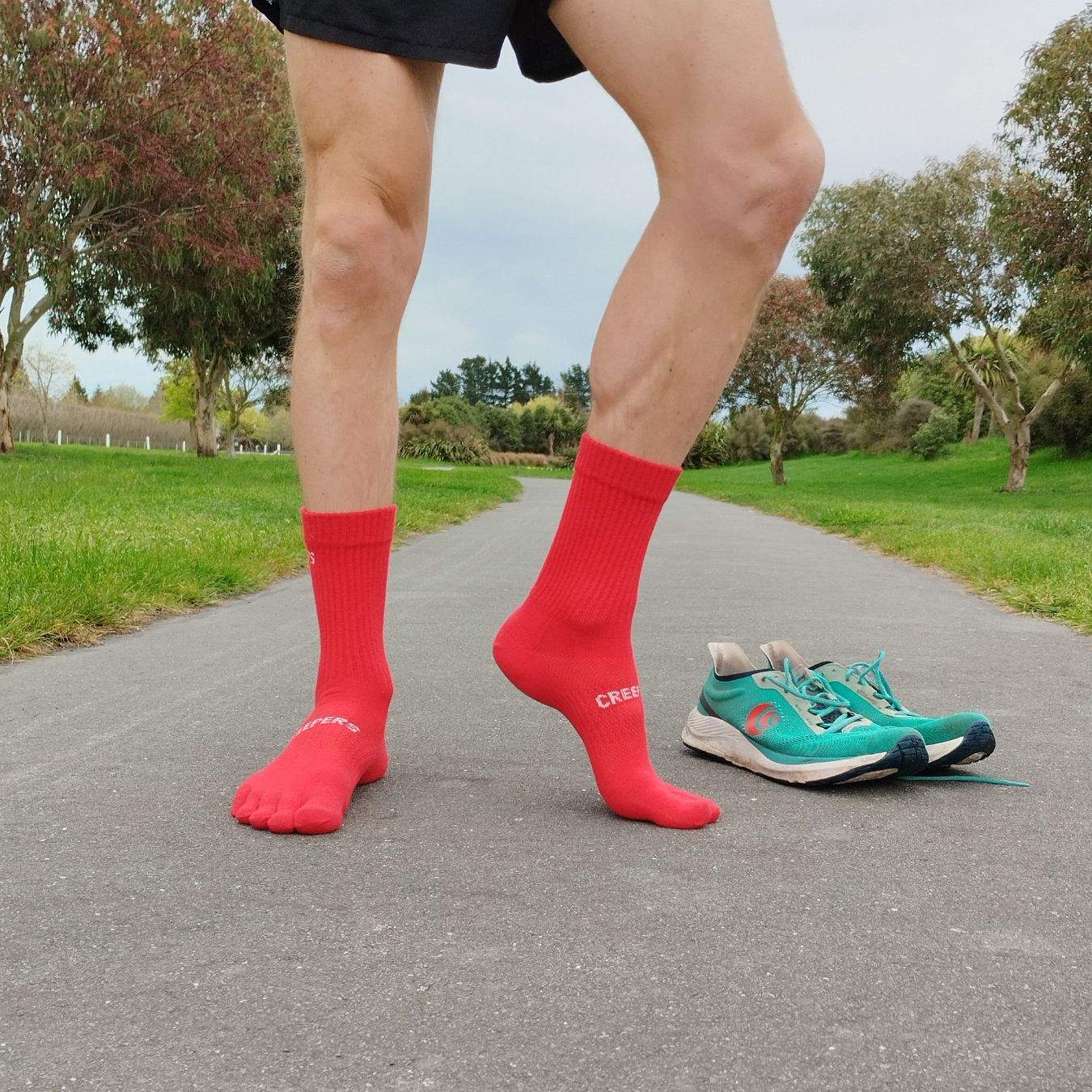 Release #5: RED Merino Toe Socks