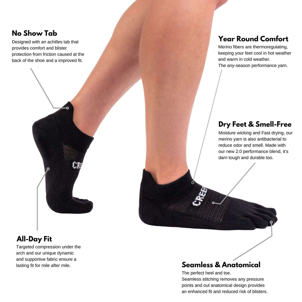 creepers socks features and benefits of no show toe socks