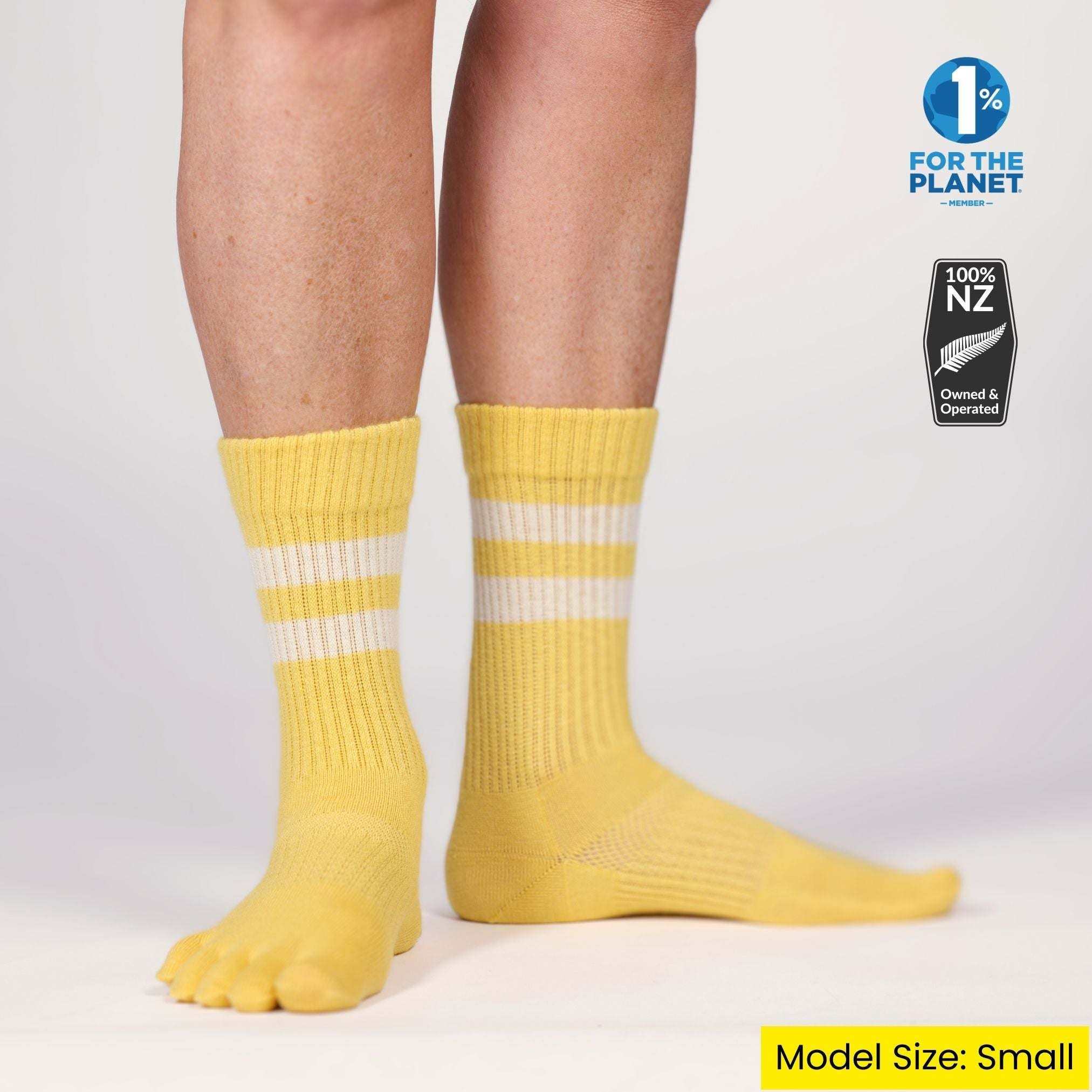 #4: YELLOW, Merino Toe Socks